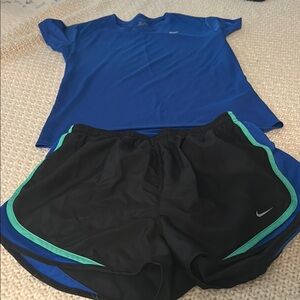 Nike Blue Shirt and Black Shorts Set